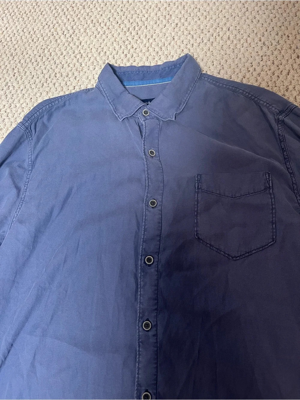 Tommy Bahama Blue Button Up Shirt XL Long Sleeve Tencel Cotton Casual - Picture 2 of 7